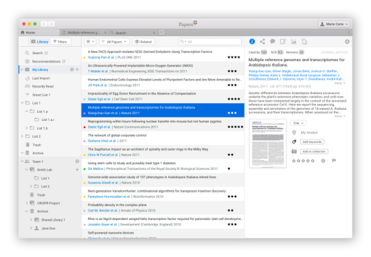ReadCube Papers Article Info Pane